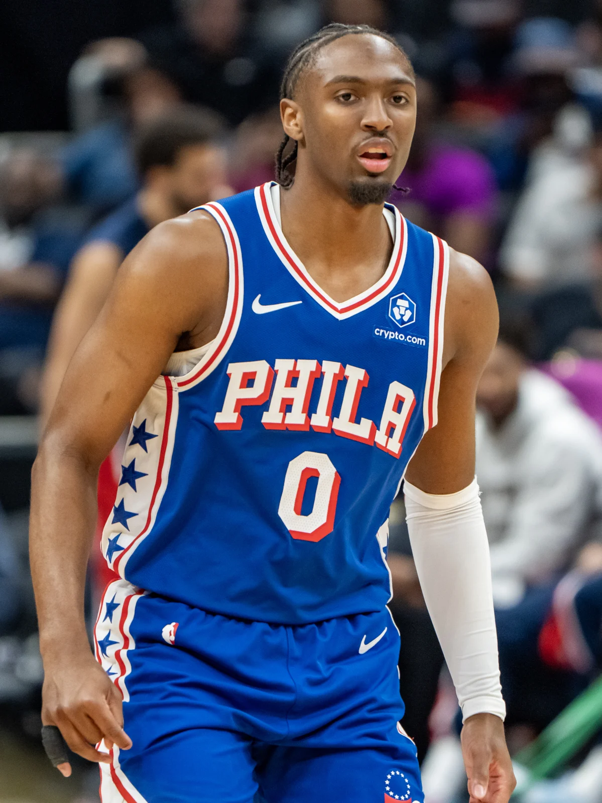 Tyrese Maxey con la maglia dei Philadelphia 76ers, foto d’archivio